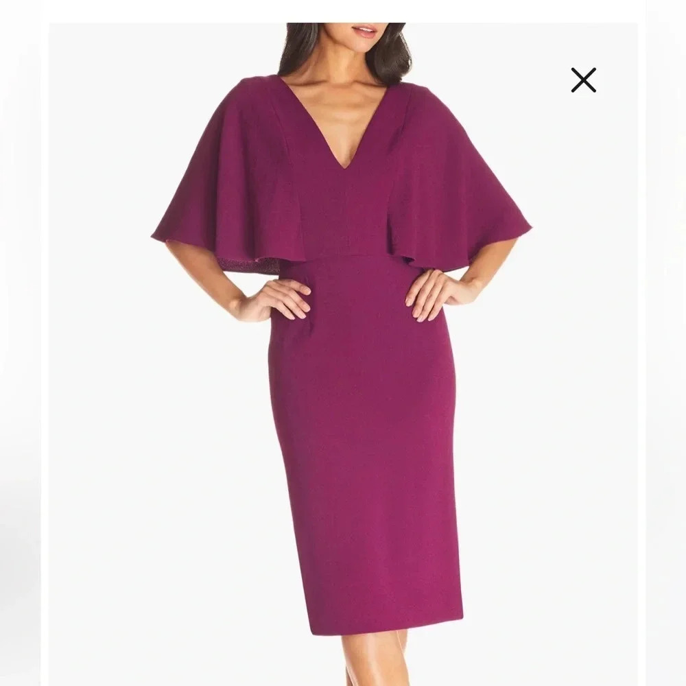 Dress the Population Louisa Butterfly Sleeve Cocktail Dress size large NEW
